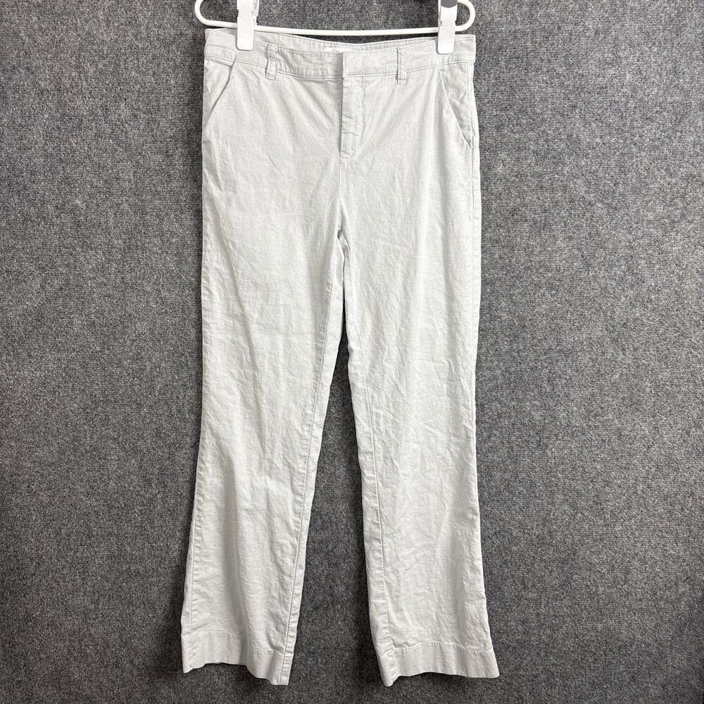 Lila Ryan CiCi Linen Blend Chino Pants Womens Size 12 Light Gray Dawn Straight
